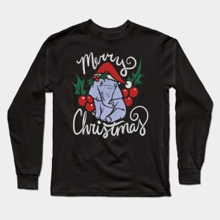 Merry Christmas Elephant Long Sleeve T-Shirt